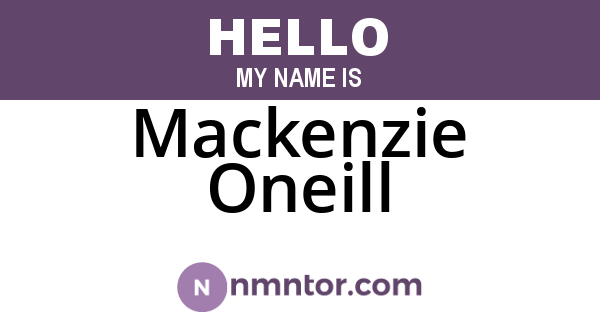 Mackenzie Oneill