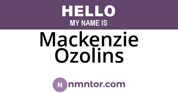 Mackenzie Ozolins