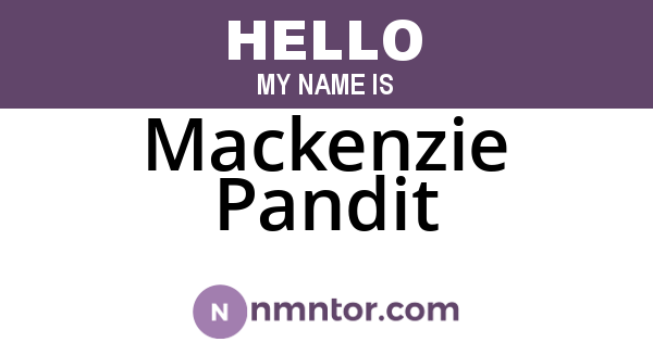Mackenzie Pandit