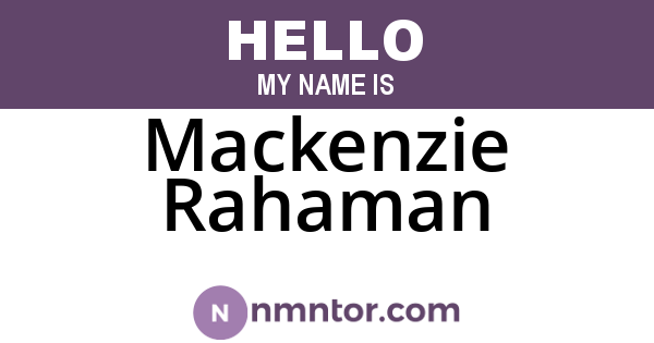Mackenzie Rahaman
