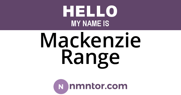 Mackenzie Range