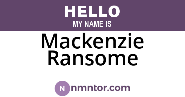 Mackenzie Ransome