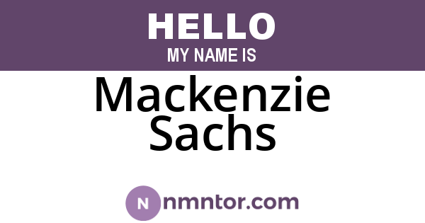 Mackenzie Sachs