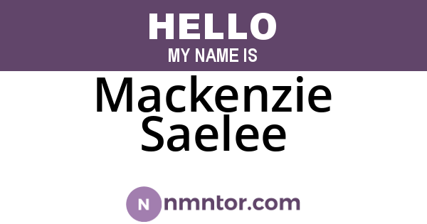 Mackenzie Saelee