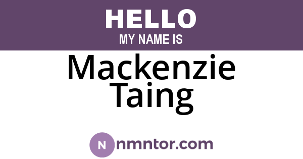 Mackenzie Taing