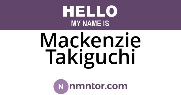 Mackenzie Takiguchi
