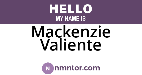 Mackenzie Valiente