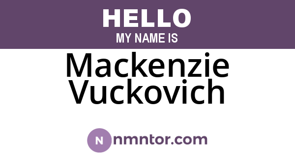 Mackenzie Vuckovich