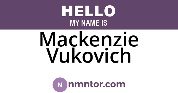 Mackenzie Vukovich