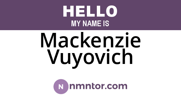 Mackenzie Vuyovich