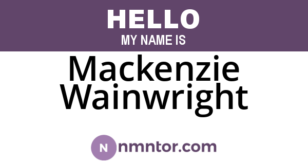 Mackenzie Wainwright