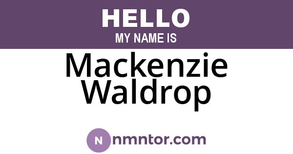 Mackenzie Waldrop