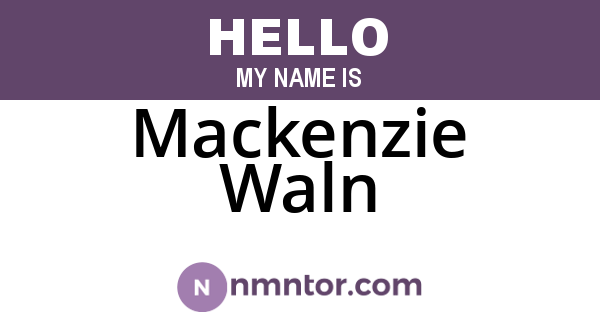 Mackenzie Waln