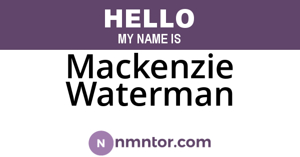 Mackenzie Waterman
