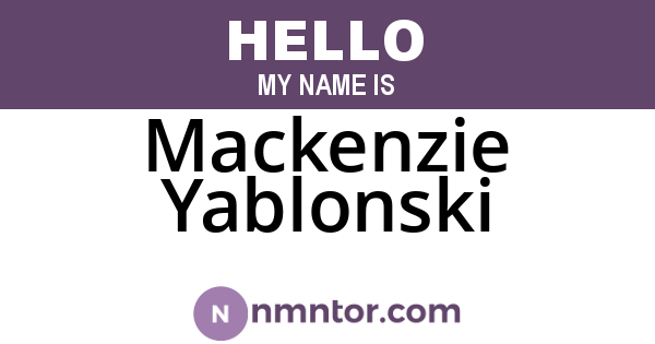 Mackenzie Yablonski