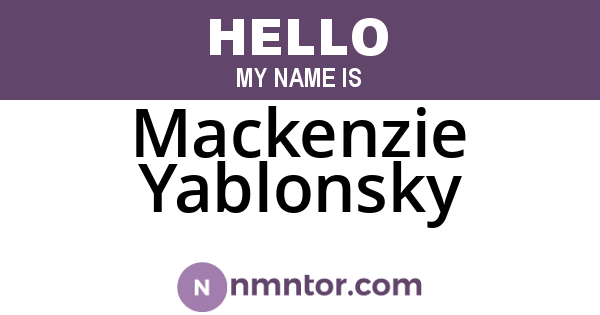 Mackenzie Yablonsky