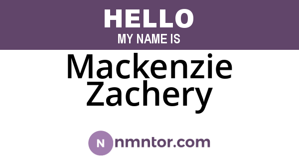Mackenzie Zachery