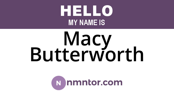 Macy Butterworth