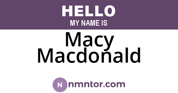 Macy Macdonald