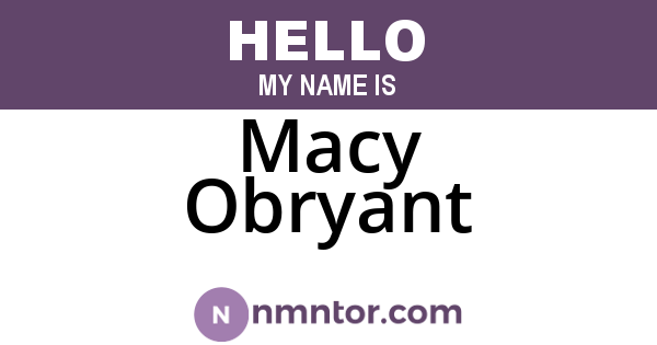 Macy Obryant
