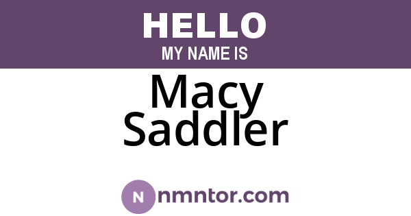 Macy Saddler