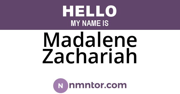 Madalene Zachariah