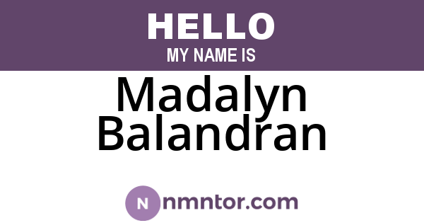 Madalyn Balandran