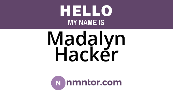 Madalyn Hacker
