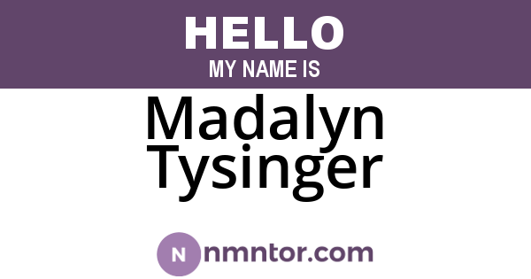 Madalyn Tysinger