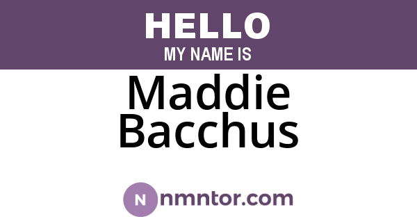 Maddie Bacchus