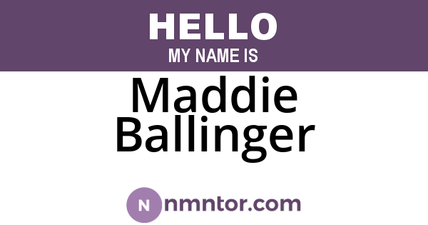 Maddie Ballinger