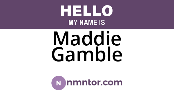 Maddie Gamble