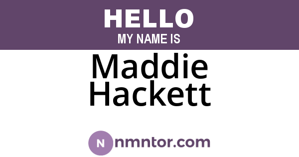 Maddie Hackett