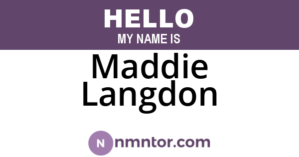 Maddie Langdon