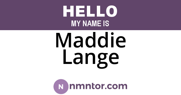 Maddie Lange