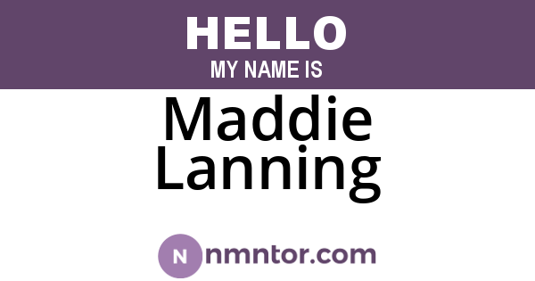 Maddie Lanning