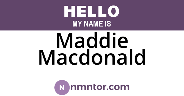 Maddie Macdonald