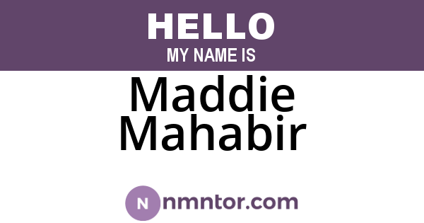 Maddie Mahabir