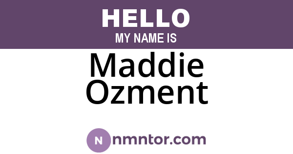 Maddie Ozment