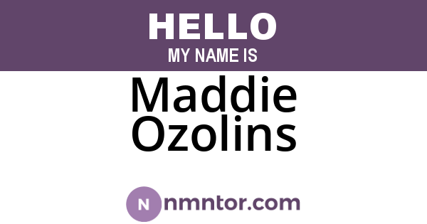 Maddie Ozolins