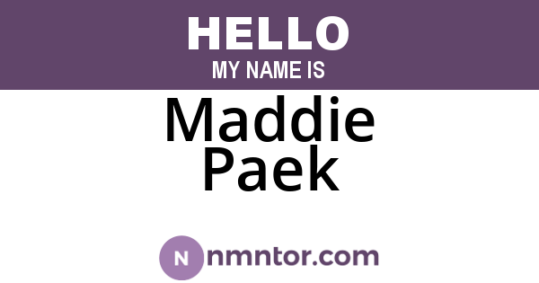 Maddie Paek