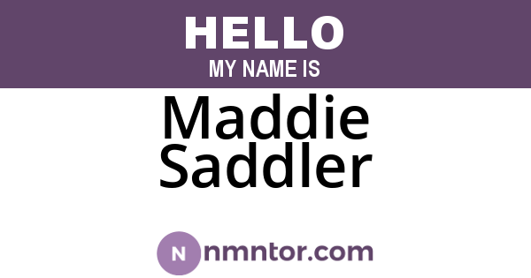 Maddie Saddler