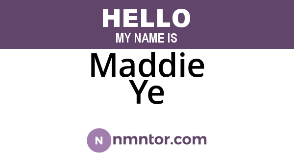 Maddie Ye