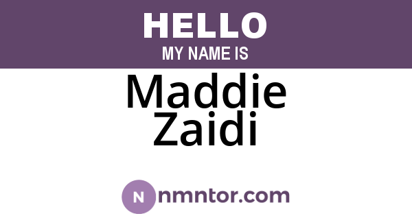 Maddie Zaidi