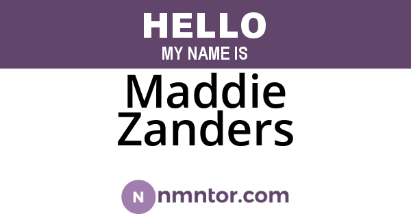 Maddie Zanders