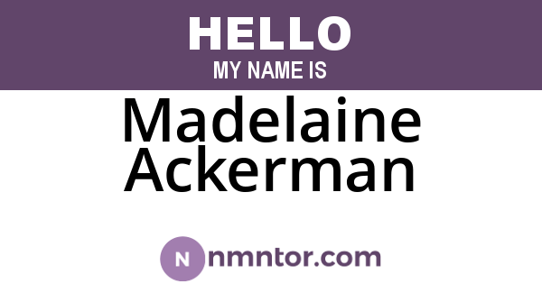 Madelaine Ackerman