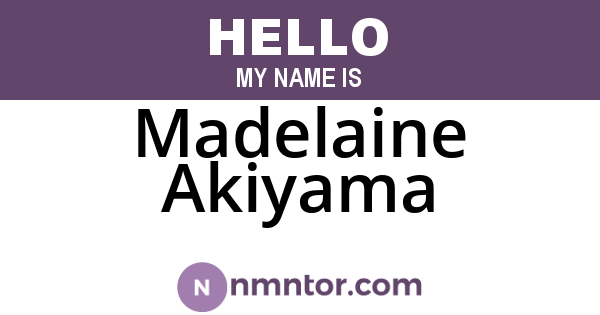 Madelaine Akiyama