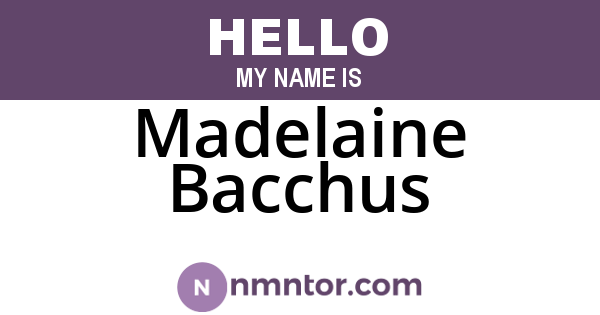 Madelaine Bacchus