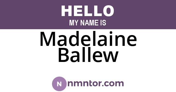 Madelaine Ballew