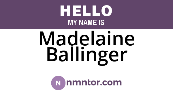 Madelaine Ballinger